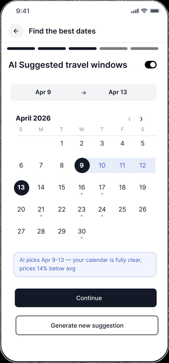 Wireframe: find the best dates
