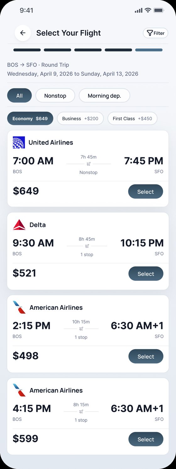 Select flight